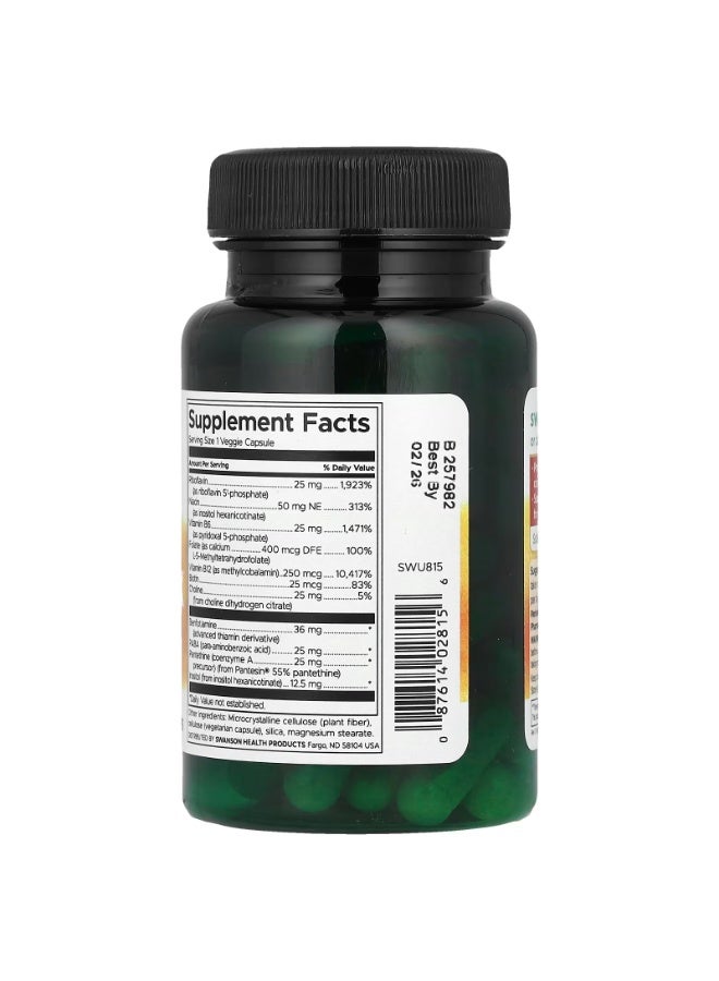 Swanson, Activated B-Complex, 60 Veggie Caps - Image 2